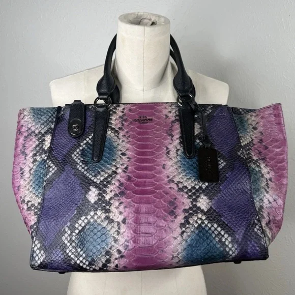 Coach Crosby Carryall, Embossed Leather, Python Multicolor - Picture 1 of 10